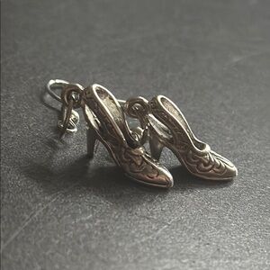 Silver Women's Shoe Earrings